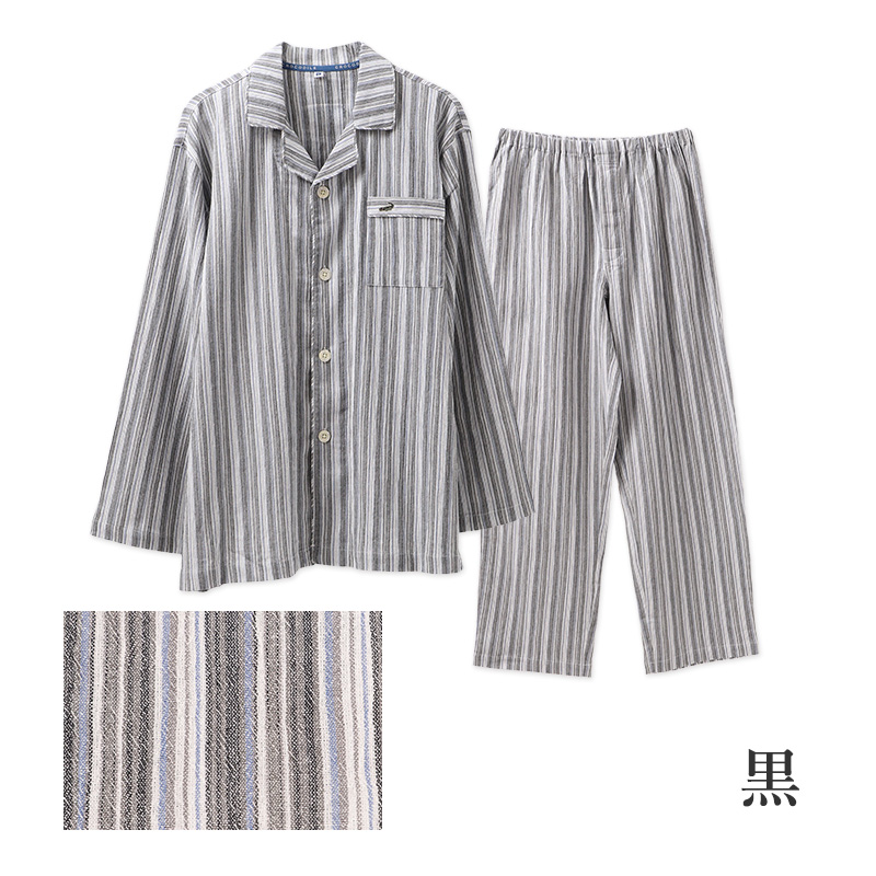 パジャマ メンズ 長袖 綿楊柳 綿100 前開き 先染め クレープ M L LL 揚柳 夏 涼しい ゆったり 上下セット 胸ポケット付き クロコダイル 紳士 部屋着 寝巻き コットン さらさら さらっと 肌離れ 清涼感 くつろぎ 春夏 男性用