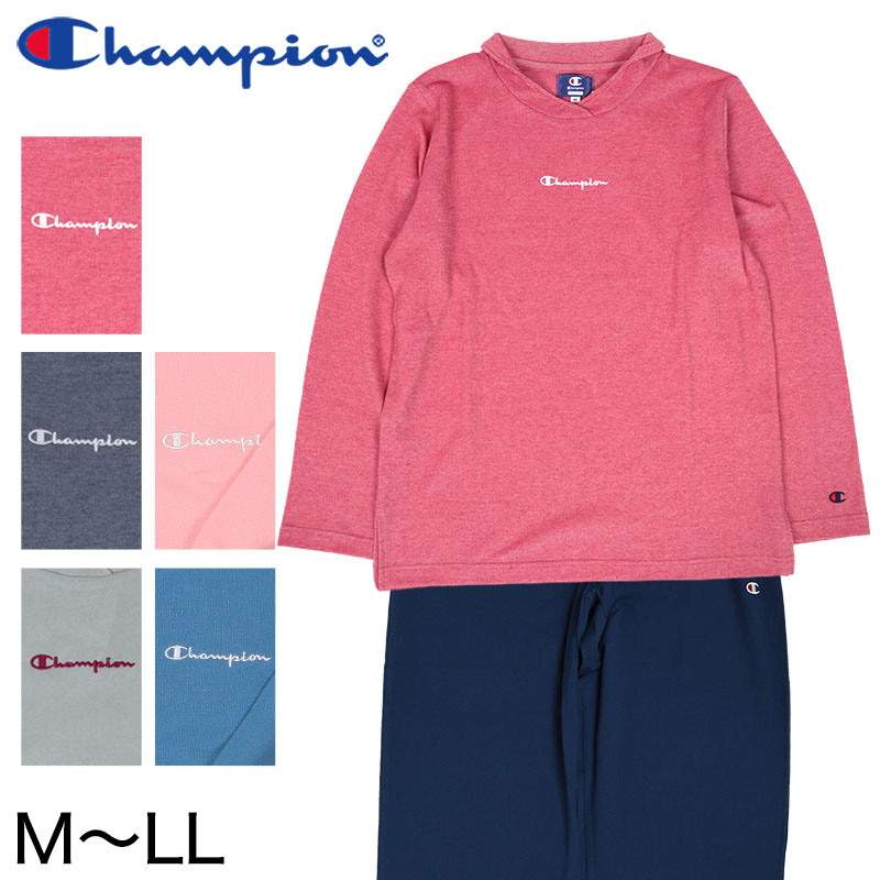 グンゼ Champion レディース ホームウェア 長袖+長パンツ M~LL (GUNZE チャンピオン パジャマ) (在庫限り)