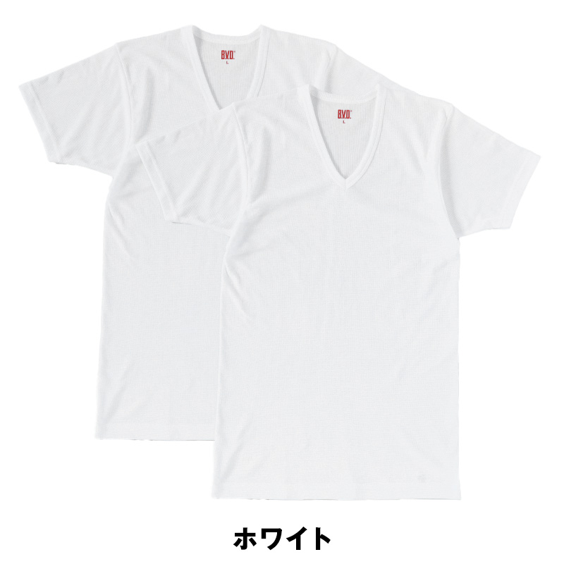 BVD インナー 半袖 メンズ tシャツ カノコ メッシュ 丸首 2枚組 M~LL bvd インナーシャツ 肌着 下着 クルーネック 春夏 ホワイト 白 M L LL