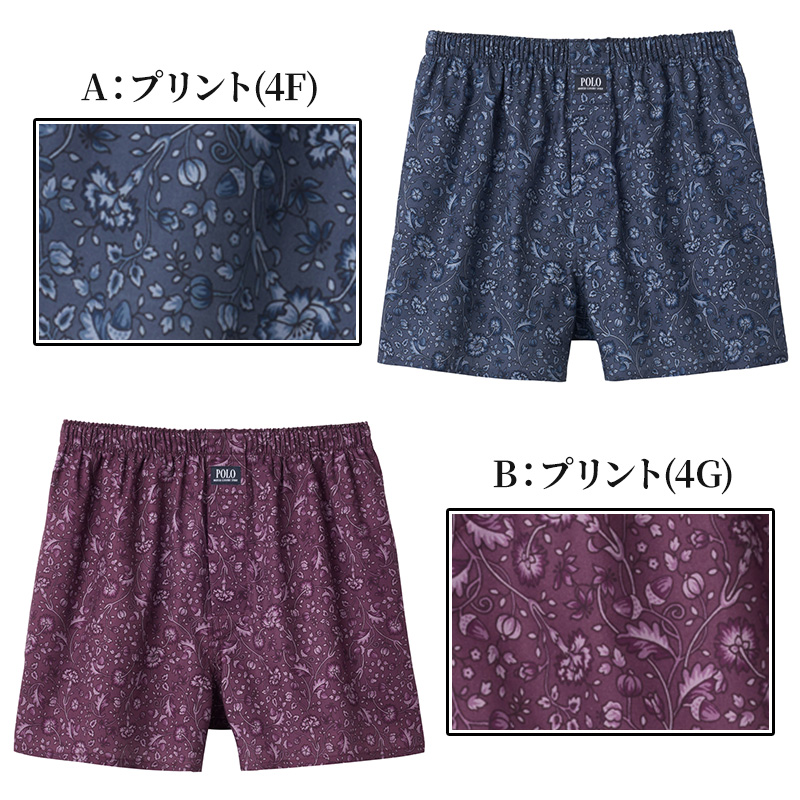 グンゼ POLO 布帛トランクス 前あき M~LL GUNZE ポロ 柄物 先染め プリント 紋章 馬 国旗 ボーダー おしゃれ 派手