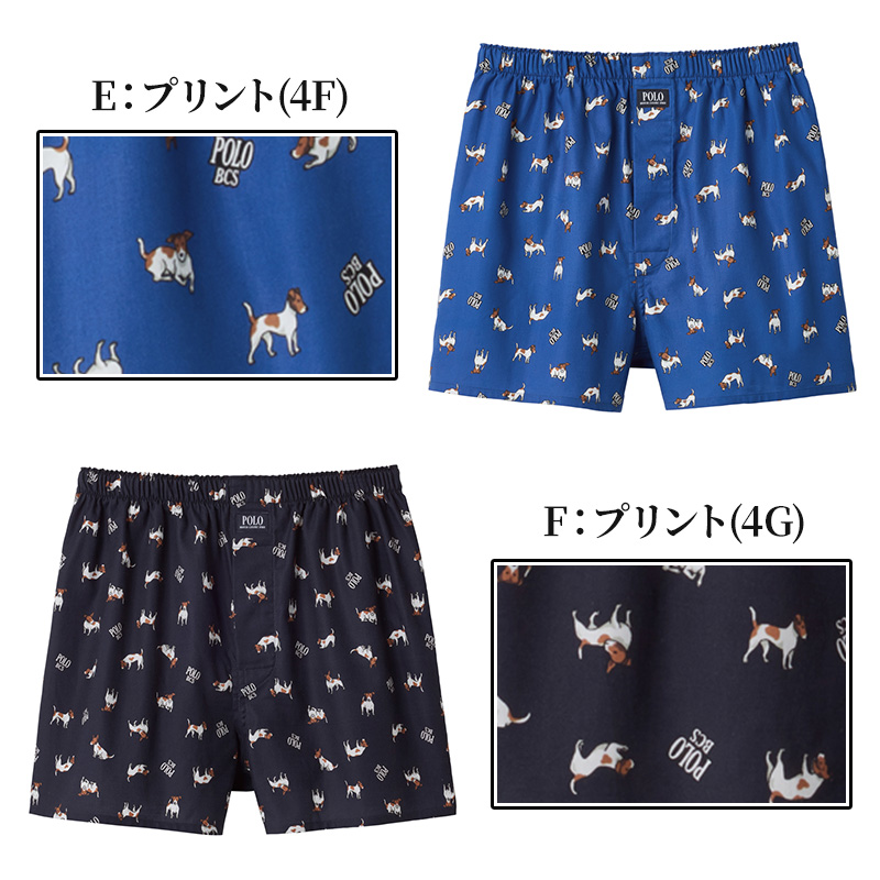 グンゼ POLO 布帛トランクス 前あき M~LL GUNZE ポロ 柄物 先染め プリント 紋章 馬 国旗 ボーダー おしゃれ 派手