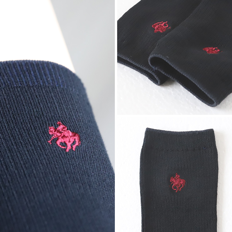 グンゼ POLO ワンポイント 刺繍 スクールソックス クルー丈 23-25cm (GUNZE ポロ ソックス 靴下 くつ下 くつした クルーソックス 通勤 通学 高校生 女子高生 スクール 学校 学生 おしゃれ)