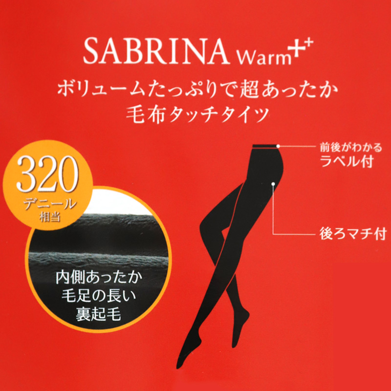 グンゼ SABRINA タイツ Warm+ ボアフリース調 毛布タッチタイツ M-L・L-LL (GUNZE サブリナ レディース 婦人 防寒 あったか 暖かい 冬 裏起毛) (在庫限り)