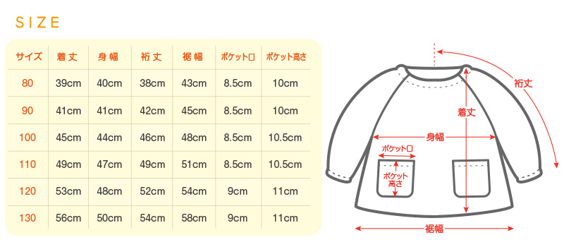 スモック 長袖 幼稚園 子供 撥水 80～130cm (スモッグ 女の子 男の子 無地 保育園 80 90 100 110 120 130 お食事 エプロン キッズ 子ども)