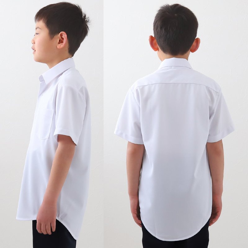 スクールシャツ 半袖 男子 ノーアイロン ストレッチ 110cmA～180cmB (カッターシャツ 学生服 小学生 中学生 高校生 男の子 制服 シャツ Ｙシャツ Ｂ体 ゆったり 大きいサイズ スクログ)