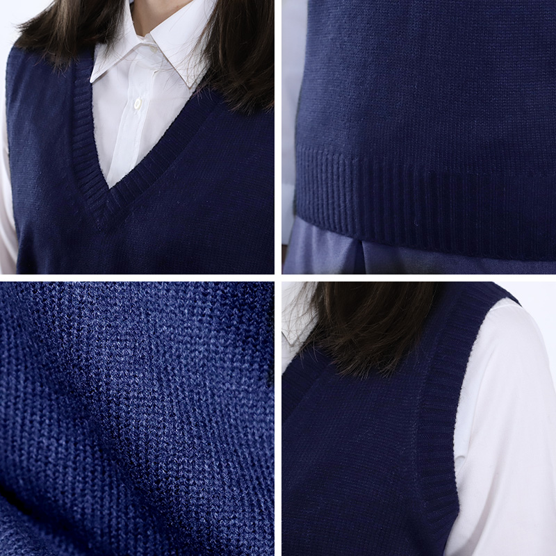 スクールベスト 女子 スクール ベスト 制服 ニット 秋 冬 Vネック S～3L (通学 学生 女子高生 高校生 中学生 ウール混 洗える シンプル 無地 大きいサイズ S M L LL 3L)