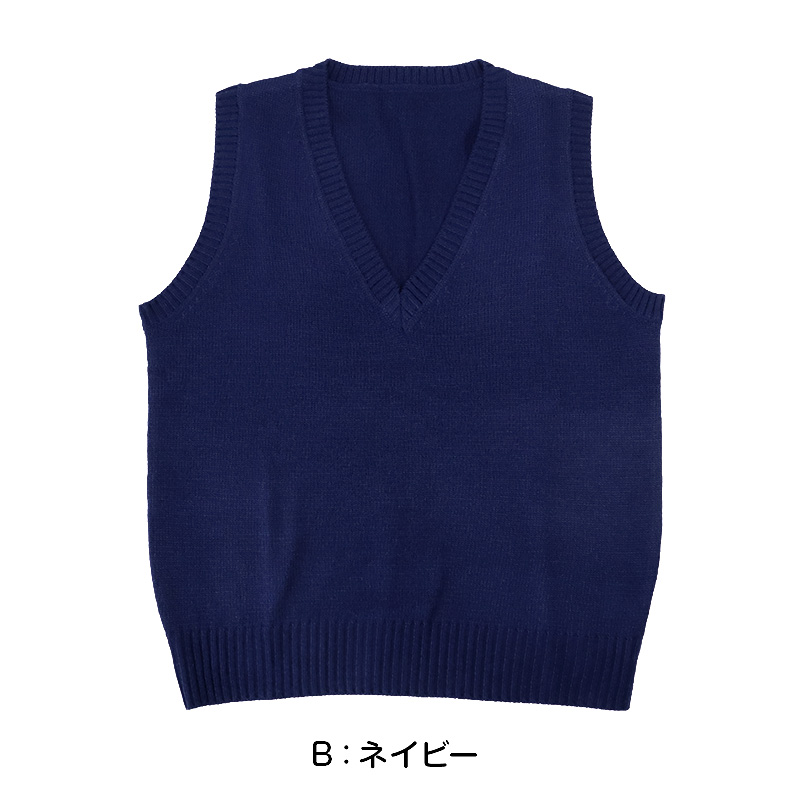 スクールベスト 女子 スクール ベスト 制服 ニット 秋 冬 Vネック S～3L (通学 学生 女子高生 高校生 中学生 ウール混 洗える シンプル 無地 大きいサイズ S M L LL 3L)