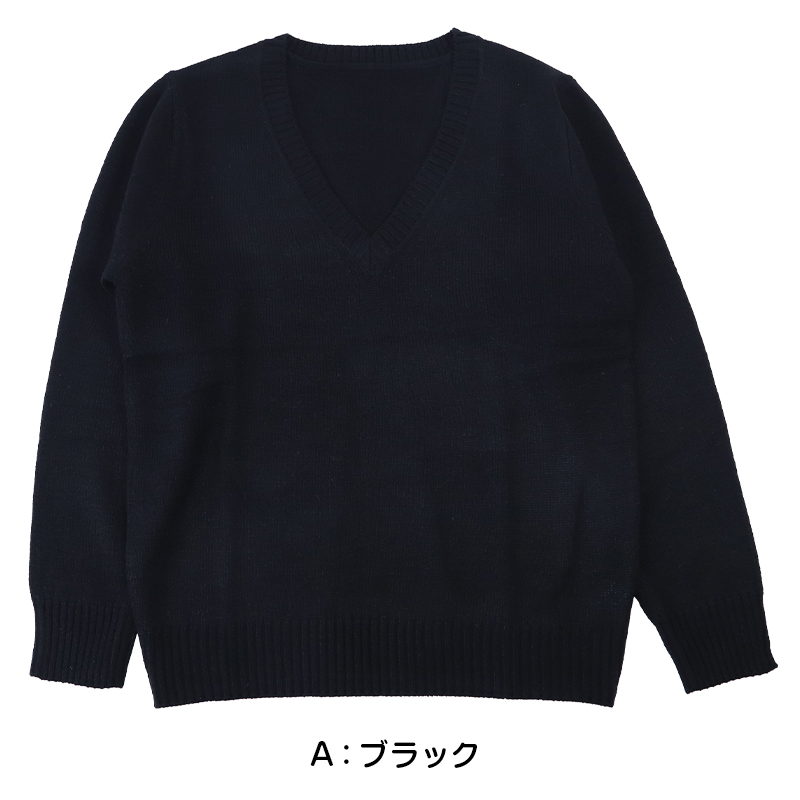 Asteko レディース Vネック セーター S～3L (Asteko オフィス セーター ニット シンプル 無地 大きいサイズ S M L LL 3L) (在庫限り)