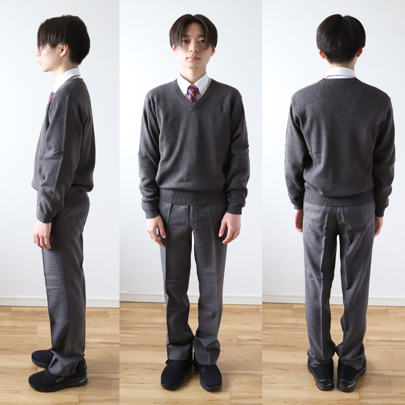 スクールセーター 男子 高校生 中学生 ニット 秋 冬 ウール S～3L (スクール セーター vネック 制服 無地 洗える シンプル 防寒 暖かい 大きいサイズ S M L LL 3L) (在庫限り)