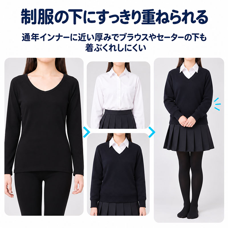 綿100% 裏起毛 半袖 インナー やわらか フライス編み ガールズ 肌着 中学生 女子 高校生 ジュニア スクールインナー S M L BL 制服の下 着ぶくれしにくい ラグランスリーブ 吸湿発熱 綿素材 女の子 子供 下着 通学 半袖シャツ ブラウス 重ね着