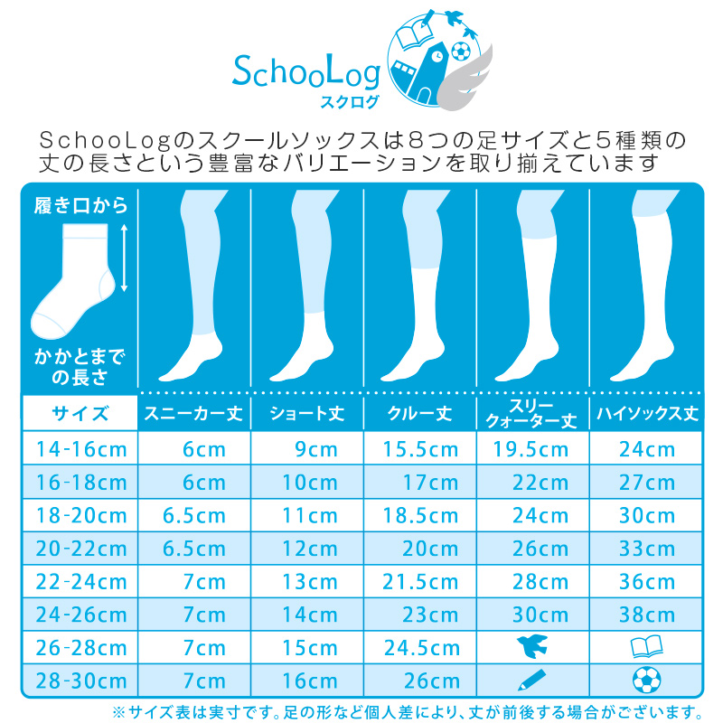 スクールソックス ワンポイント クルーソックス 3足セット 20-22cm～24-26cm (白 紺 黒 学生 通学 ソックス 高校生 中学生 両面刺繍 スクログ)