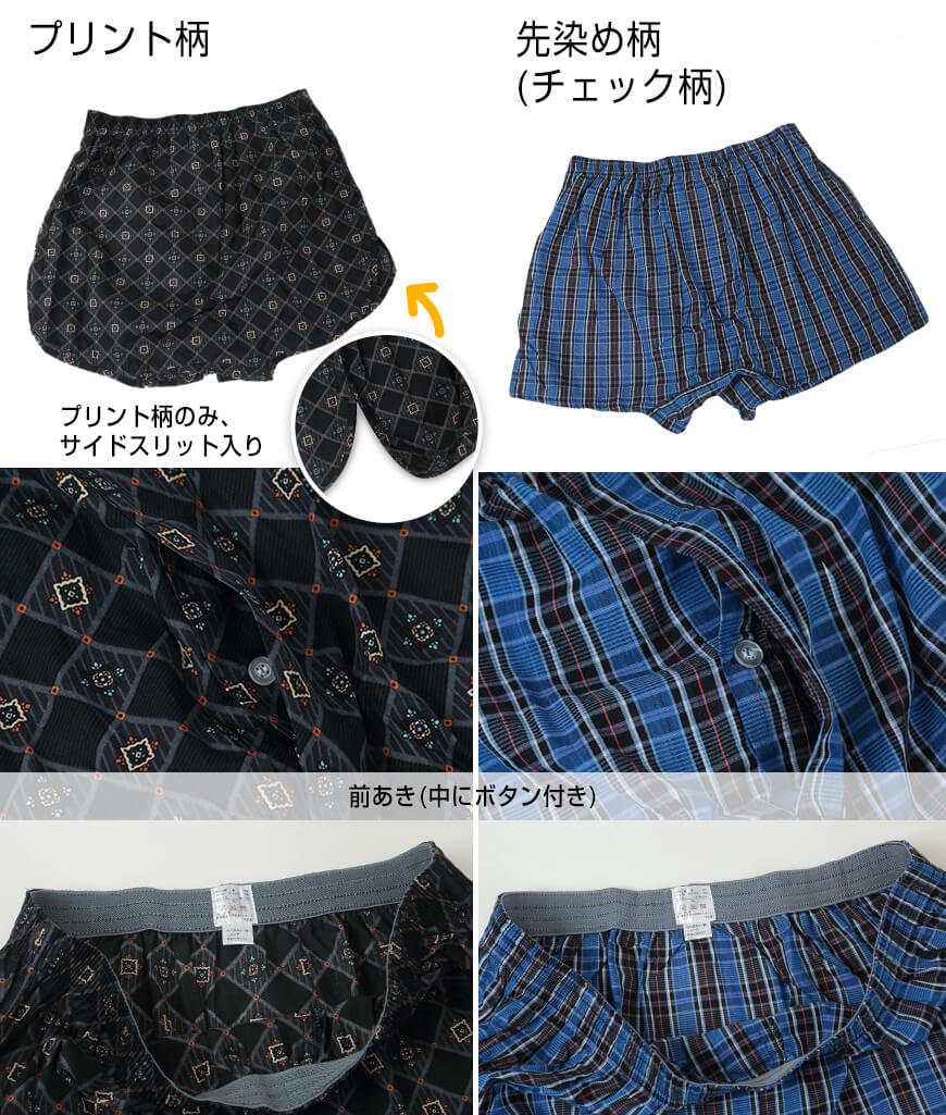 トランクス 綿100% 前開き 大きいサイズ 2枚組 3L~5L (下着 綿 パンツ メンズ インナー ゆったり)