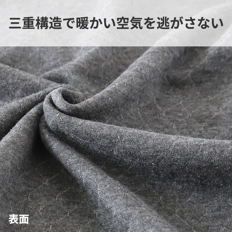 キルト 肌着 メンズ 丸首 長袖 M~LL インナー キルトシャツ キルトインナー 長袖シャツ 紳士 肌着 発熱 防寒 あったか あたたかい 冬 M L LL (在庫限り)