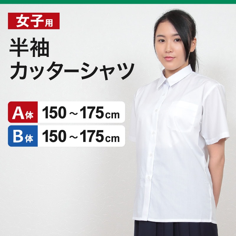 学生服 シャツ 女子 カッターシャツ 半袖 150cmA～175cmB (スクールシャツ 中学生 小学生 高校生 学生 制服 150 160 170 175)