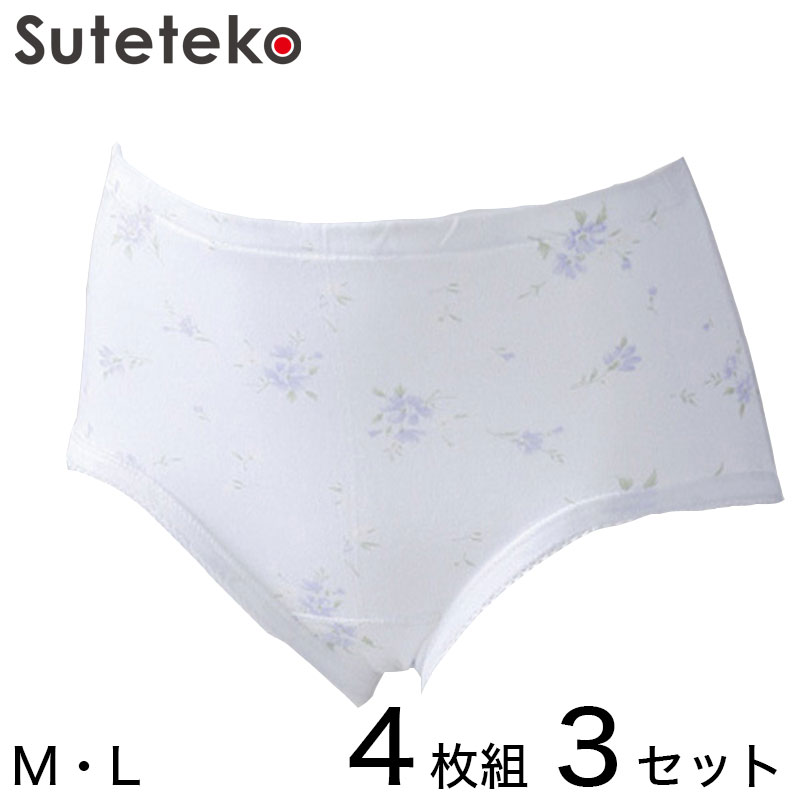綿100% ショーツ 深ばき 4枚組×3セット M・L (レディース 下着 パンツ 綿 インナー 日本製 まとめ買い 12枚セット) (婦人肌着) (在庫限り)