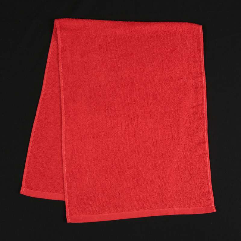 200匁 赤色総パイルフェイスタオル 12枚組 約34×90cm (フェイスタオル 赤色 総パイル 綿100%) (在庫限り)