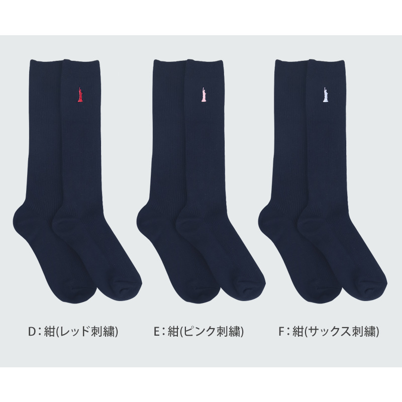 スクールソックス レディース 靴下 2足組 13cm丈 23 - 25cm 女子 ワンポイント くつ下 くつした ソックス 綿混 コットン 学生 通学 制服 小学生 中学生 高校生 イーストボーイ EAST BOY