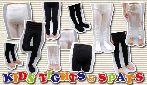 福助 キッズスパッツ 300デニール相当子供スパッツ 95cm~150cm (フクスケ キッズ こども 子ども 子供用 スパッツ レギンス 10分丈 ホワイト ロング 厚手 発表会 お遊戯会 白 ジュニア 無地 男の子 女の子 ブラック 黒) 【在庫限り】