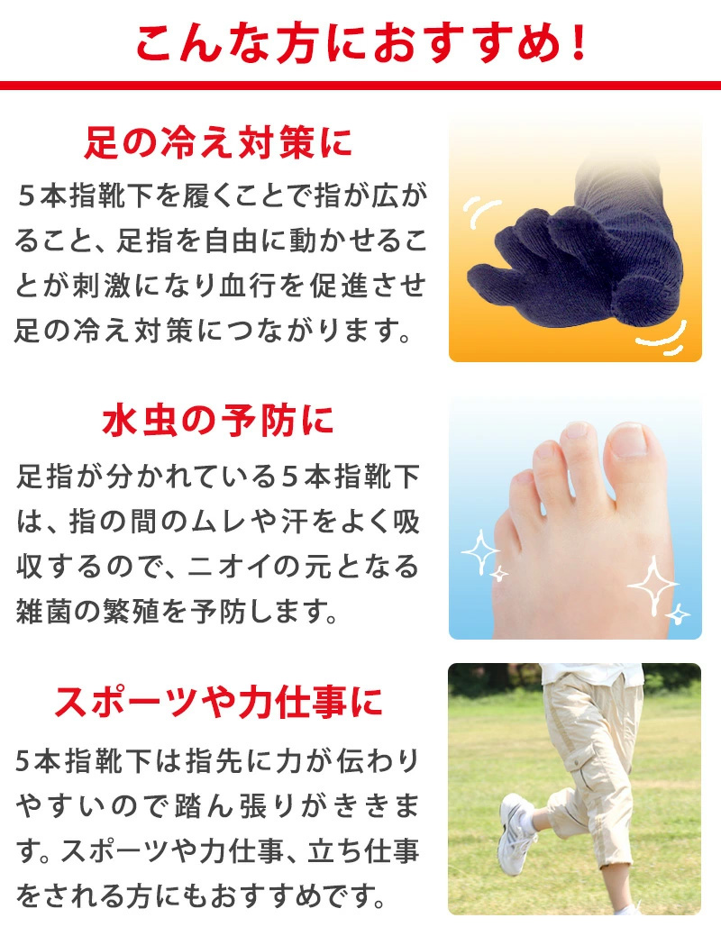 5本指ソックス メンズ ゆったり 締め付けない 5本指靴下 綿 クルー丈 24-27cm・27-29cm 五本指ソックス 靴下 ソックス カラフル 男性 日本製 抗菌防臭 吸汗 丈夫 (在庫限り)