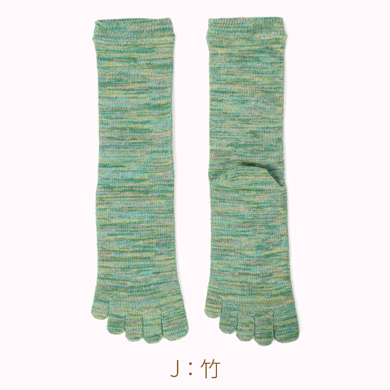 日本製 雅 5本指靴下 男性用 クルー丈 口ゴムゆったり 25-27cm 五本指ソックス 靴下 ソックス カラフル メンズ 抗菌防臭 吸汗 丈夫 高耐久