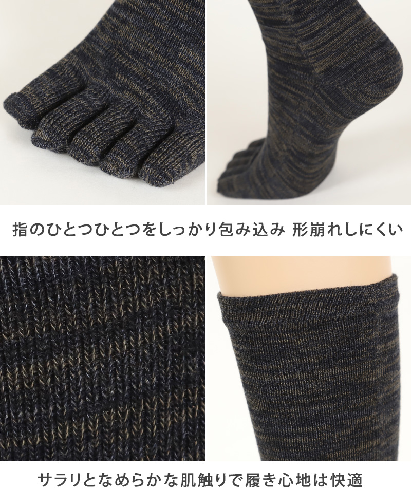 5本指靴下 ハイソックス レディース 22-24cm (5本指ソックス 五本指 ソックス 女性 22cm 23cm 日本製 丈夫 カラフル)