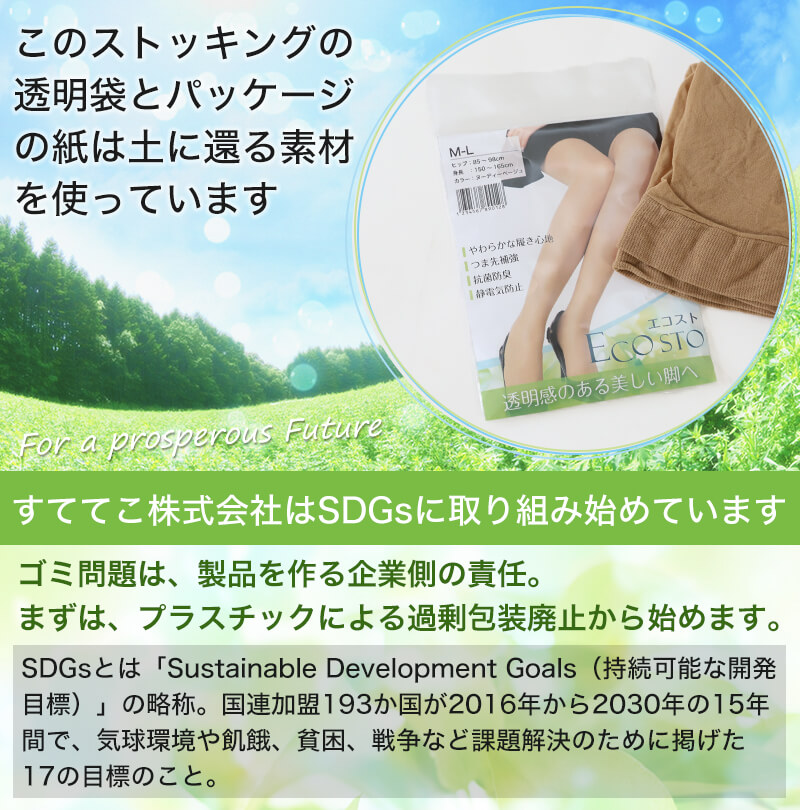 ECOSTO日本製ノーサポートストッキング S-L・L-LL (パンスト ウーリータイプ ノンサポート ソフト まとめ買い 小さいサイズ 大きいサイズ プチプラ レディース)