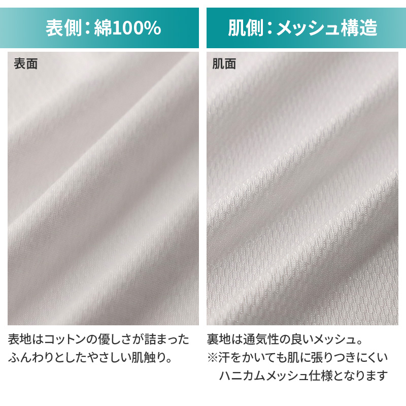 接触冷感 吸汗速乾 ドライ インナー メンズ メッシュ 半袖 丸首 シャツ 3L 4L 5L 6L 7L 8L 10L 大きいサイズ対応 肌着 下着 夏 涼しい 蒸れにくい さらさら ストレッチ 表地 綿 クルーネック 白 黒 ビジネス 通勤 室内 部屋着 快適 冷感インナー