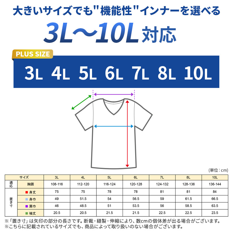 大きいサイズ メンズ tシャツ 半袖 丸首 Tシャツ 3L 4L 5L 6L 7L 8L 10L ビッグサイズ キングサイズ ワイドサイズ トールサイズ 冷感インナー 接触冷感 吸汗速乾 ドライ ストレッチ 通気性 夏 夏用 インナー 肌着 下着 ひんやり さらさら 涼しい ムレにくい
