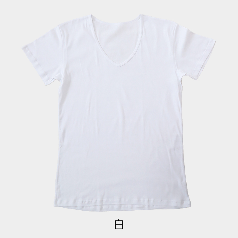 綿100％ Tシャツ メンズ 深Vネック S～LL (インナーシャツ 半袖 抗菌 防臭 におい 見えない V首 無地 コットン 下着 肌着 男性 紳士 M L)
