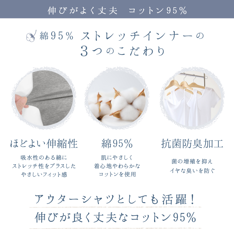 Tシャツ 半袖 メンズ 綿 S～LL 3枚セット ( ストレッチ シャツ インナーシャツ クルーネック トップス S M L LL )