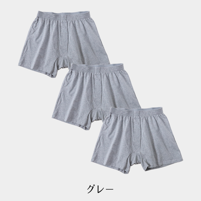 ニットトランクス 3枚セット 綿 大きいサイズ メンズ 前開き 3L・4L (トランクス ニット パンツ インナー 下着 大きなサイズ コットン 紳士 肌着)