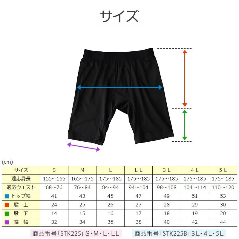 メンズ 3分ボクサー ボクサーパンツ 大寸 3L～5L (パンツ ボクサー ボクサーブリーフ 3分丈 三分丈 下着 3L 4L 5L ストレッチ 冬 防寒 冷え 大きいサイズ) (在庫限り)