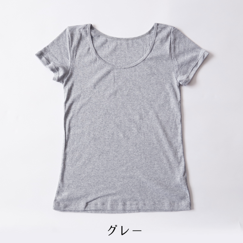 綿100% インナー レディース 半袖 2分袖 tシャツ S～LL 肌着 綿 シャツ 下着 女性 婦人 コットン 無地 白 グレー 黒 ベージュ シンプル