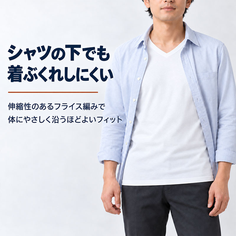 綿100% 裏起毛 インナー メンズ 長袖 V首 フライス編み やわらかフライス 微起毛 吸湿発熱 S M L LL 3L 4L 5L 綿肌着 インナーシャツ 紳士肌着 Vネック シャツの下でも着ぶくれしにくい 肌側起毛 伸縮性 天然素材 ほどよいフィット 秋冬 秋口