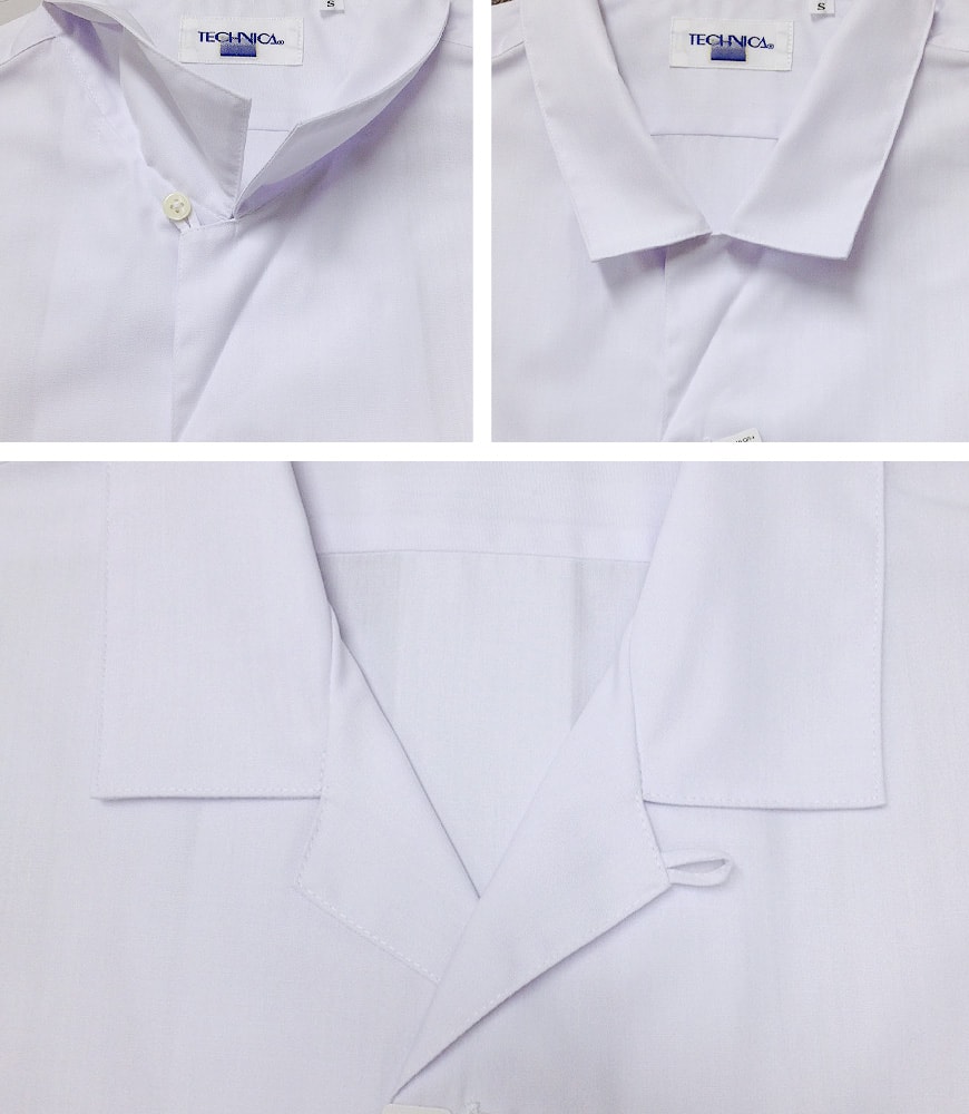 テクニカ カッターシャツ 開襟シャツ 半袖 男子 S～3L (学生服 シャツ 制服 スクールシャツ 学生 大きいサイズ) 【在庫限り】