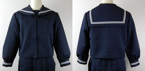 テクニカ 8750シリーズ 女子小学生 カシドス織り 白2本ライン セーラー服 120cmA～130cmA (丸洗いOK) (送料無料) (在庫限り)