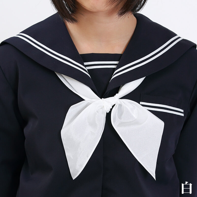 女子 セーラー服用三角ネクタイ(白 黒 紺 エンジ)FT (取寄せ)