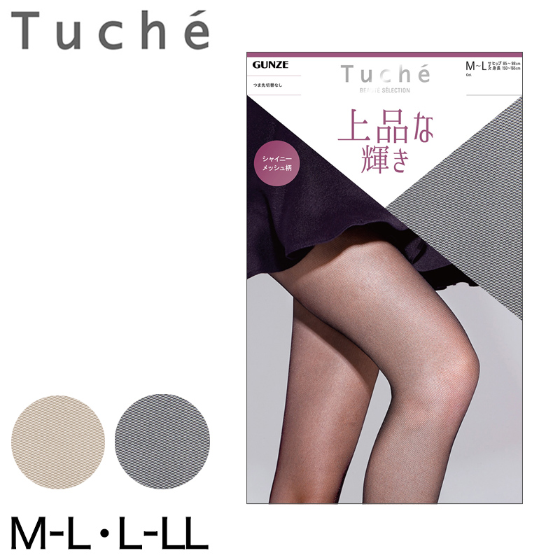グンゼ Tuche 上品な輝き シャイニーメッシュ柄 パンティストッキング M-L~L-LL (GUNZE トゥシェ レディース) 【在庫限り】