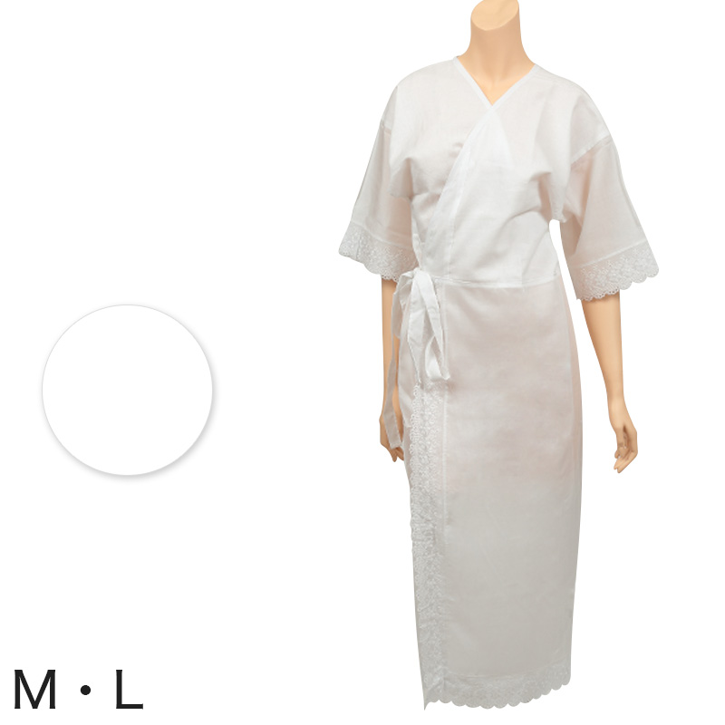 日本製 レディース 礼装着付用 打合せひも付き 和装スリップ M・L (八重の下着本舗 婦人用 女性用 着付け 花嫁用 留袖用 振袖用 下着 肌着 共袖 半袖 四つ紐 綿 ポリエステル) (和装呉服) (取寄せ)