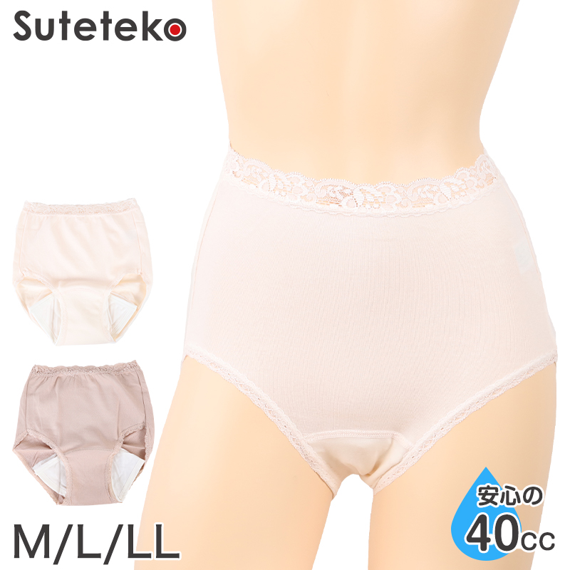 Suteteko 紳士 100cc対応 安心快適申又 前あき M～LL (大失禁 尿漏れ メンズ 失禁パンツ 吸水シート付き)