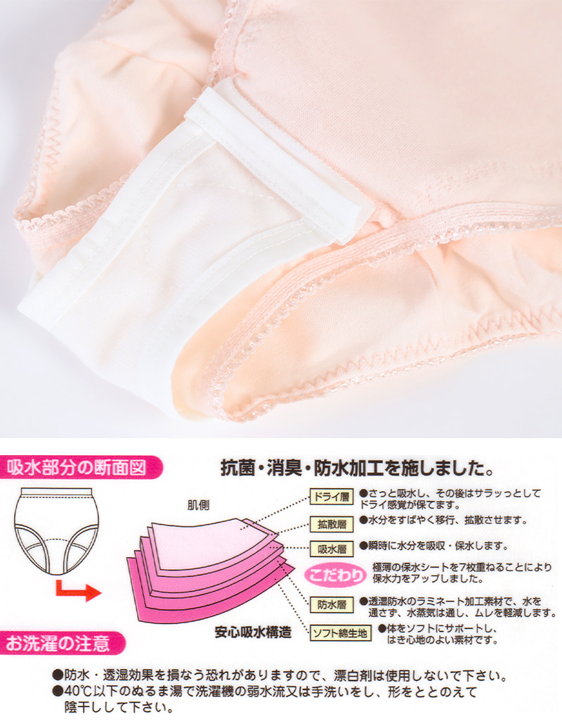 レディース 失禁腰ゴムショーツ大寸 60cc対応 3L～5L (レディース パンツ 尿漏れ 大きなサイズ)