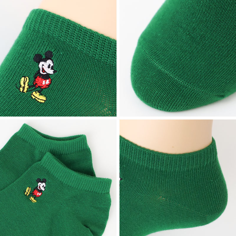 ディズニー キッズ ソックス アンクルソックス スニーカーソックス 刺繍 ワンポイント くるぶし 靴下 子供 こども 男の子 女の子 ミッキー ミニー チップ プー 16-19cm 保育園 幼稚園 こども園 通園