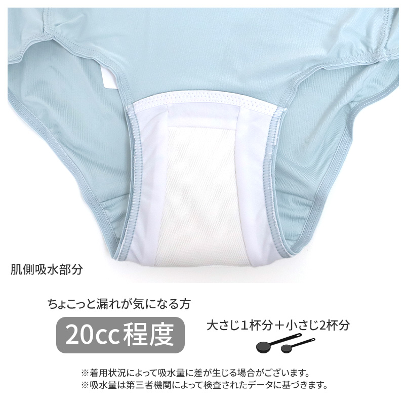 失禁ショーツ ちょいモレ 吸水 スタンダード 10ml 10cc M L LL 介護 ショーツ 下着 軽失禁 尿漏れ 尿モレ 抗菌防臭 産後ケア シンプル 無地 cocorun