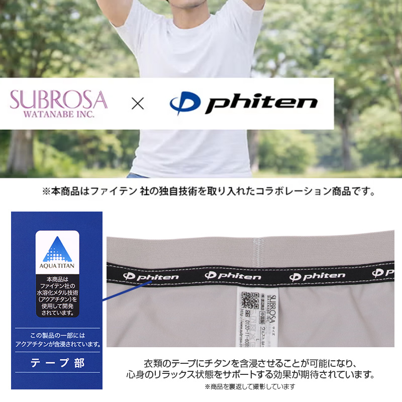 メンズ ボクサーパンツ 吸水速乾 消臭効果 ストレッチ ボクサーブリーフ 男性用 下着 肌着 紳士 ポリエステル混 UPF50+ アクアチタン含浸テープ ファイテン phiten M L LL スポーツインナー 伸縮性 スポーツ ジム トレーニング ランニング 汗対策