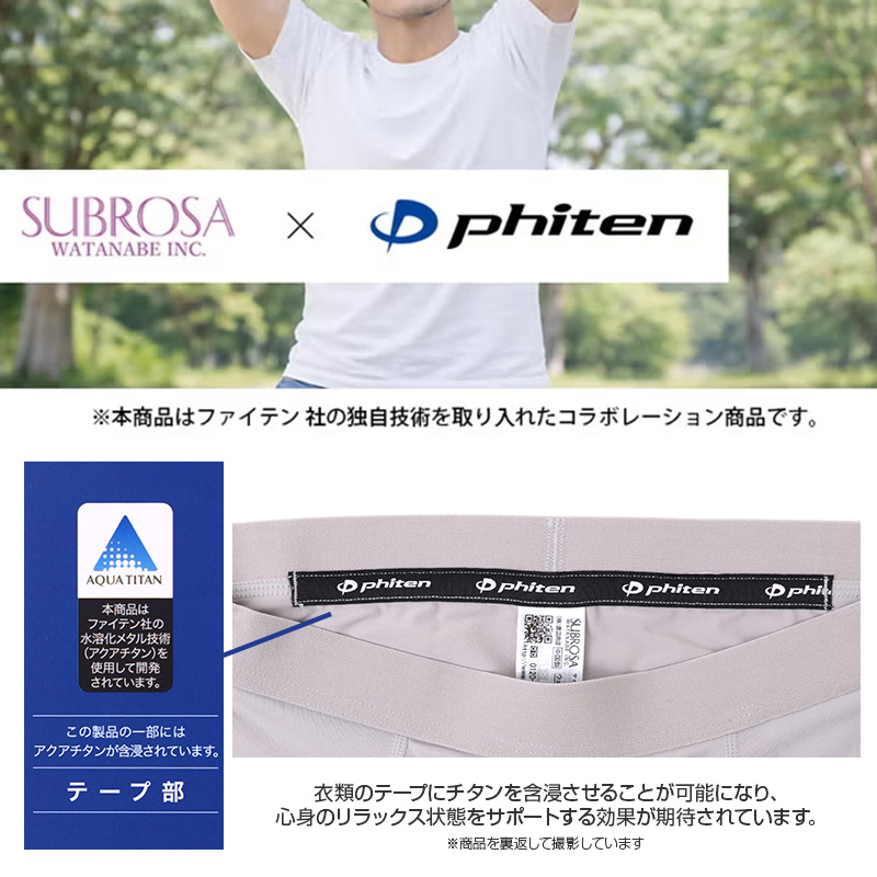 メンズ ハーフボトム 吸水速乾 消臭 UPF50+ スポーツインナー ファイテン phiten ハーフパンツ スパッツ インナーパンツ アンダーウェア ストレッチ 伸縮性 フィット感 アクアチタン 含浸テープ UVカット 紫外線対策 ひざ上丈 男性用 M L LL 紳士