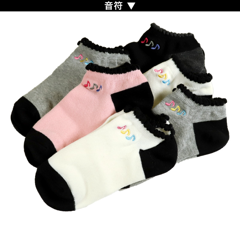 スニーカーソックス キッズ ガールズ 女の子 6足セット 16-18cm～22-24cm (くるぶし 女子 スニーカー丈 綿混 くつ下 くつした ニコちゃん) (在庫限り)