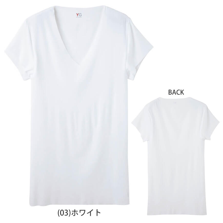 グンゼ YG tシャツ 脇汗パッド メンズ vネック 2分袖 M～LL (下着 脇汗 インナー 半袖 肌着 汗じみ防止 汗取りインナー カットオフ 短袖 吸汗速乾) (在庫限り)