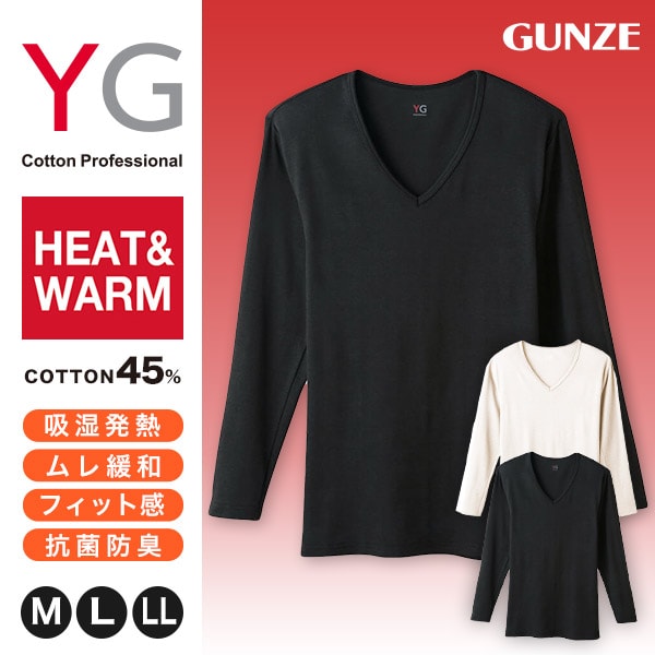 グンゼ YG インナーシャツ メンズ VネックTシャツ カットソー V首 M~LL (GUNZE ワイジー インナー インナーウェアー アンダーウェアー インナーシャツ 男性 紳士 肌着 防寒 M L LL) (在庫限り)
