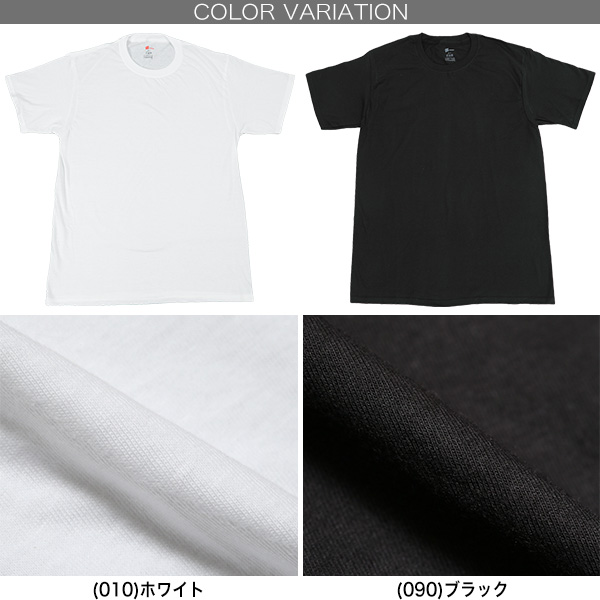 ヘインズ メンズ リングスパン クルーネック Tシャツ 3枚組 M〜LL (Hanes 紳士 インナー 半袖 シャツ 丸首 綿100% 綿 コットン セット 白 黒)